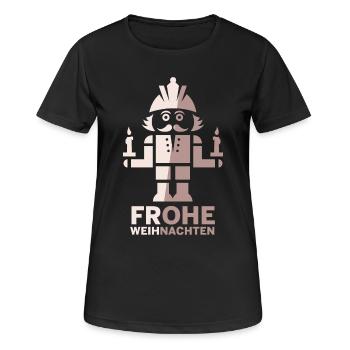 Nussknacker Weihnachten Bergmann Frohes Fest Logo - Frauen T-Shirt atmungsaktiv - Schwarz - Vorne - AI Model Female 172 light (172cm)