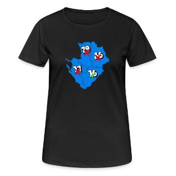 Région Poitou-Charentes - T-shirt respirant Femme - noir - Devant - AI Model Female 172 light (172cm)