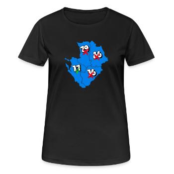 Région Poitou-Charentes - T-shirt respirant Femme - noir - Devant - AI Model Female 172 light (172cm)