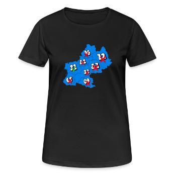 Région Midi-Pyrénées - T-shirt respirant Femme - noir - Devant - AI Model Female 172 light (172cm)
