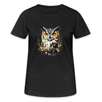 hibou chouette chouette chouette hibou hibou mignons hiboux - T-shirt respirant Femme - noir - Devant - AI Model Female 172 light (172cm)