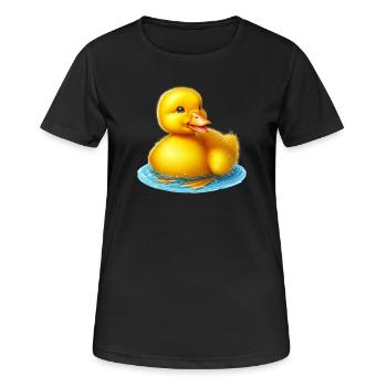 Caneton Canard Canard Canard - T-shirt respirant Femme - noir - Devant - AI Model Female 172 light (172cm)