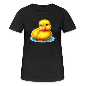 Ente Ente Ente Ente Ente - Frauen T-Shirt atmungsaktiv - Schwarz - Vorne - AI Model Female 172 light (172cm)