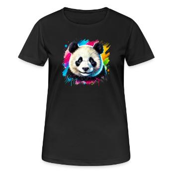 Panda - Frauen T-Shirt atmungsaktiv - Schwarz - Vorne - AI Model Female 172 light (172cm)