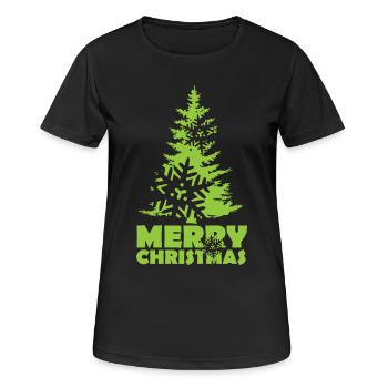 Christmas Fir Christmas Tree Snow Flake - Women's Breathable T-Shirt - black - Front - AI Model Female 172 light (172cm)