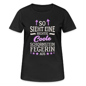 So sieht eine richtig coole Schornsteinfegerin aus - Frauen T-Shirt atmungsaktiv - Schwarz - Vorne - AI Model Female 172 light (172cm)