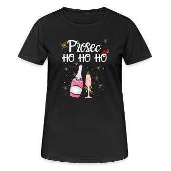 Weihnachten Prosecco - Frauen T-Shirt atmungsaktiv - Schwarz - Vorne - AI Model Female 172 light (172cm)