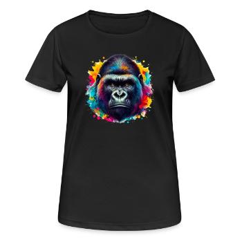 Gorilla - Frauen T-Shirt atmungsaktiv - Schwarz - Vorne - AI Model Female 172 light (172cm)