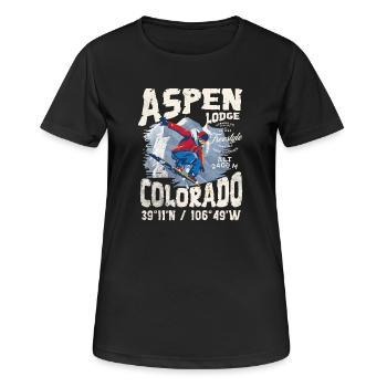 Verschneiter Bergläufer - Frauen T-Shirt atmungsaktiv - Schwarz - Vorne - AI Model Female 172 light (172cm)