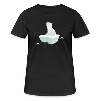 Ours polaire rêveur sur une banquise - T-shirt respirant Femme - noir - Devant - AI Model Female 172 light (172cm)