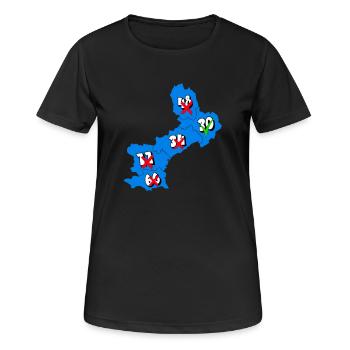 Région Languedoc Roussillon - T-shirt respirant Femme - noir - Devant - AI Model Female 172 light (172cm)