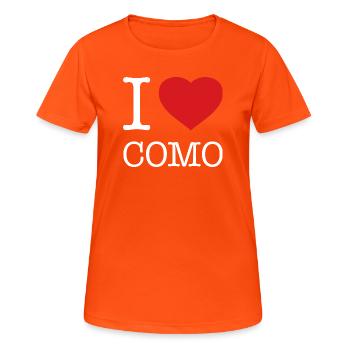 J’ADORE CÔME - T-shirt respirant Femme - orange néon - Devant - AI Model Female 172 dark (172cm)