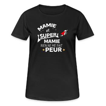 Maman Super Héroïne Affichette - T-shirt respirant Femme - noir - Devant - AI Model Female 172 light (172cm)