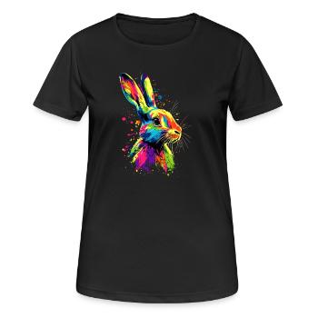 Hase Kaninchen Liebhaber Feldhase Bunny Süße Hasen - Frauen T-Shirt atmungsaktiv - Schwarz - Vorne - AI Model Female 172 light (172cm)
