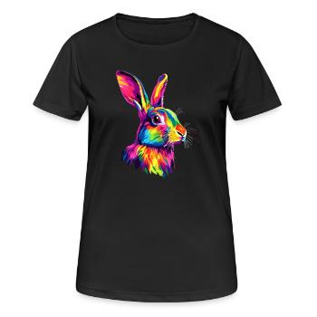 Hase Kaninchen Liebhaber Feldhase Bunny Süße Hasen - Frauen T-Shirt atmungsaktiv - Schwarz - Vorne - AI Model Female 172 light (172cm)