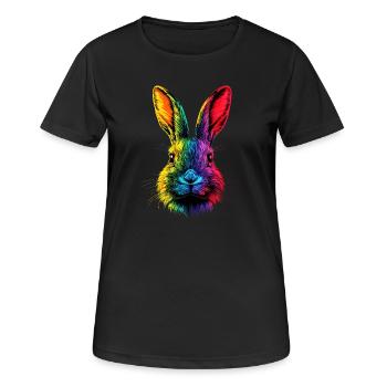 Hase Kaninchen Liebhaber Feldhase Bunny Süße Hasen - Frauen T-Shirt atmungsaktiv - Schwarz - Vorne - AI Model Female 172 light (172cm)