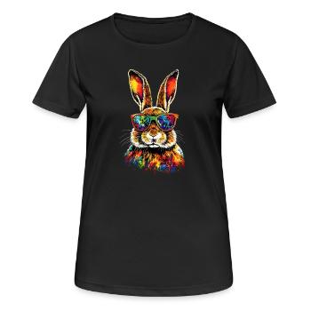 Hase Kaninchen Liebhaber Feldhase Bunny Süße Hasen - Frauen T-Shirt atmungsaktiv - Schwarz - Vorne - AI Model Female 172 light (172cm)