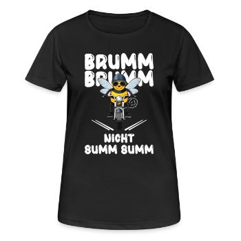 Biene Motorrad brumm brumm nicht summ summ weiß - Frauen T-Shirt atmungsaktiv - Schwarz - Vorne - AI Model Female 172 light (172cm)