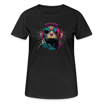 Maulwurf mit Sonnenbrille Liebe Süße Maulwürfe - Frauen T-Shirt atmungsaktiv - Schwarz - Vorne - AI Model Female 172 light (172cm)