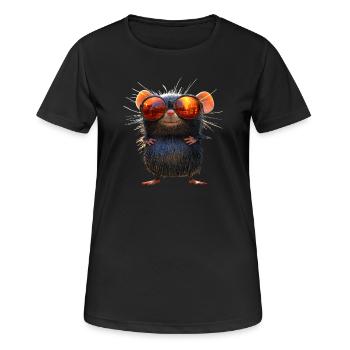 Maulwurf mit Sonnenbrille Liebe Süße Maulwürfe - Frauen T-Shirt atmungsaktiv - Schwarz - Vorne - AI Model Female 172 light (172cm)