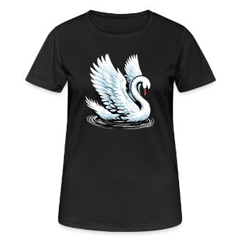 Cygne - T-shirt respirant Femme - noir - Devant - AI Model Female 172 light (172cm)