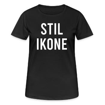 ICÔNE DE STYLE - T-shirt respirant Femme - noir - Devant - AI Model Female 172 light (172cm)