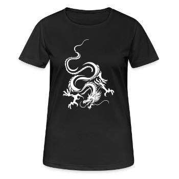 Dragon Blanc Art graphique complexe - T-shirt respirant Femme - noir - Devant - AI Model Female 172 light (172cm)