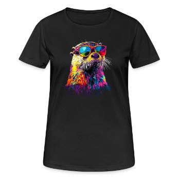 Otter Sea Otter Otter Marten Love Cute Otter - Women's Breathable T-Shirt - black - Front - AI Model Female 172 light (172cm)