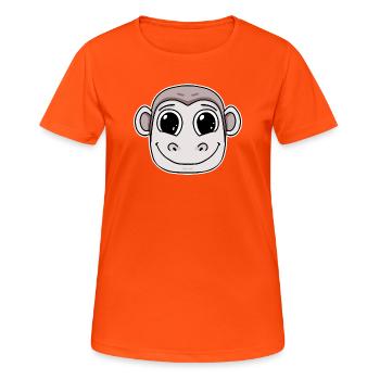 Monkey Head Animal - Women's Breathable T-Shirt - neon orange - Front - AI Model Female 172 dark (172cm)