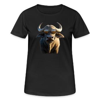 Buffalo Cape Buffalo Safari African Buffalo - Women's Breathable T-Shirt - black - Front - AI Model Female 172 light (172cm)