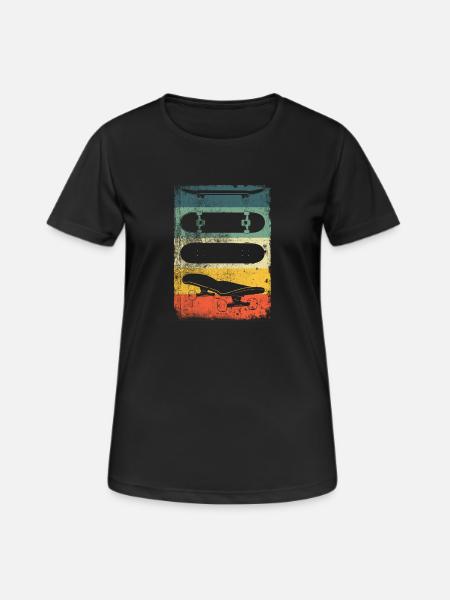 Skateboard Retro - Women's Breathable T-Shirt - black