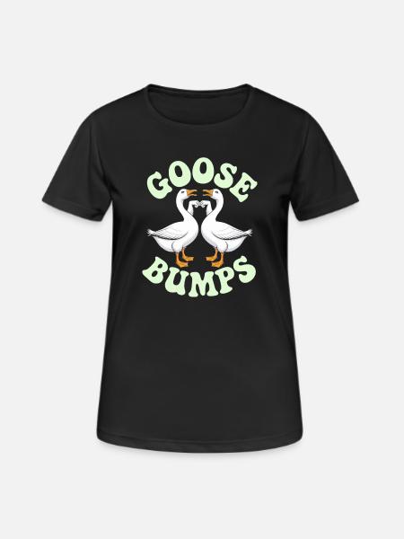 Goose Duo Heart Emblem - Women's Breathable T-Shirt - black