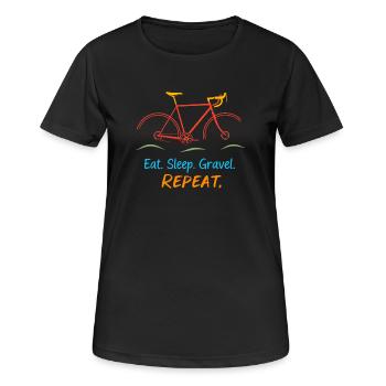 Manger dormir gravier répéter - T-shirt respirant Femme - noir - Devant - AI Model Female 172 light (172cm)