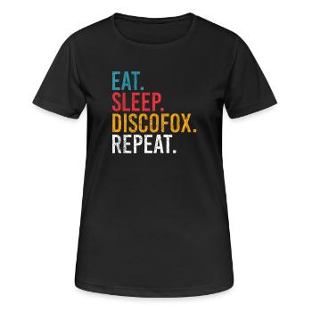 Eat Sleep Discofox Repeat für Tänzer - Frauen T-Shirt atmungsaktiv - Schwarz - Vorne - AI Model Female 172 light (172cm)