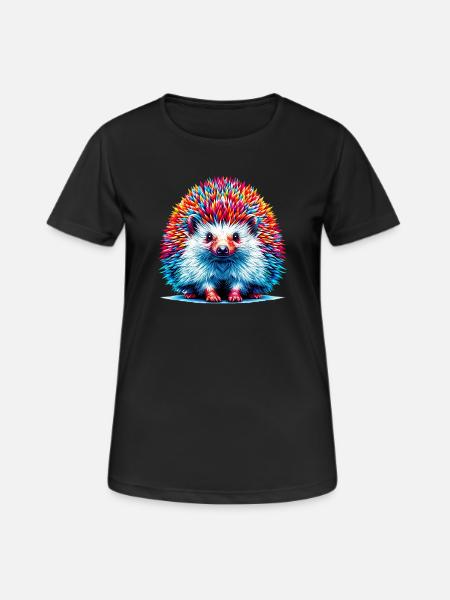 Igel - Frauen T-Shirt atmungsaktiv - Schwarz