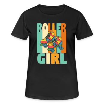 Retro Roller Girl - Women's Breathable T-Shirt - black - Front - AI Model Female 172 light (172cm)