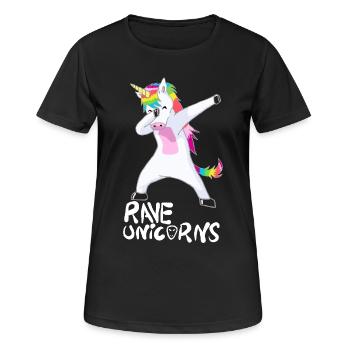 Logo Rave Unicorns White Text - Women's Breathable T-Shirt - black - Front - AI Model Female 172 light (172cm)