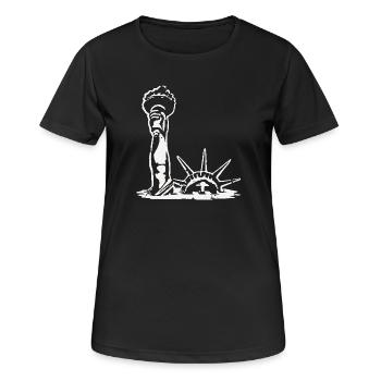 The Statue of Liberty drowns - Women's Breathable T-Shirt - black - Front - AI Model Female 172 light (172cm)