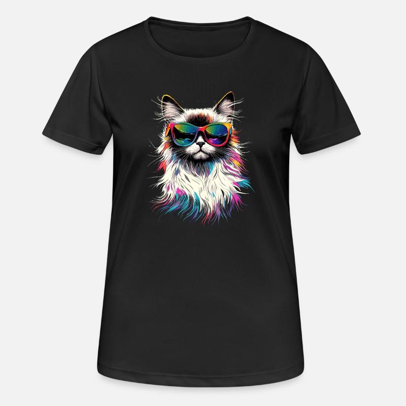 Chat Ragdoll Chat Ragdoll Chat Mignon Chats Ragdoll - T-shirt respirant Femme - noir