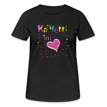 Konfetti im Herzen - Frauen T-Shirt atmungsaktiv - Schwarz - Vorne - AI Model Female 172 light (172cm)