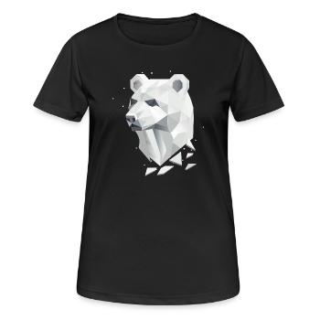 Tête d’ours géométrique – Force et tranquillité - T-shirt respirant Femme - noir - Devant - AI Model Female 172 light (172cm)