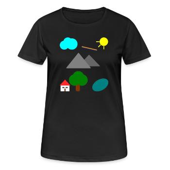 Paysage Simple - T-shirt respirant Femme - noir - Devant - AI Model Female 172 light (172cm)