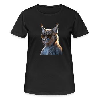 Luchs Lynx Wildkatze Raubkatzen Katzen Süße Luchse - Frauen T-Shirt atmungsaktiv - Schwarz - Vorne - AI Model Female 172 light (172cm)