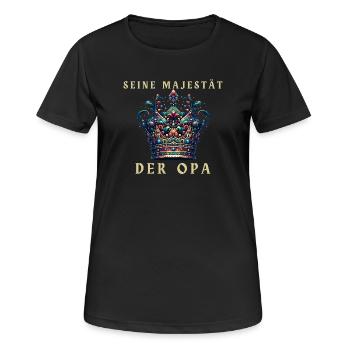 Seine Majestät der Opa Krone - Frauen T-Shirt atmungsaktiv - Schwarz - Vorne - AI Model Female 172 light (172cm)