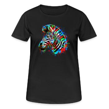 Zèbre - T-shirt respirant Femme - noir - Devant - AI Model Female 172 light (172cm)