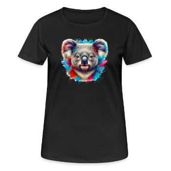 Koala - Frauen T-Shirt atmungsaktiv - Schwarz - Vorne - AI Model Female 172 light (172cm)