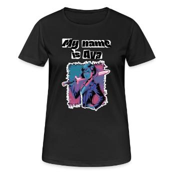 Mein Name ist Ava 2026 - Frauen T-Shirt atmungsaktiv - Schwarz - Vorne - AI Model Female 172 light (172cm)