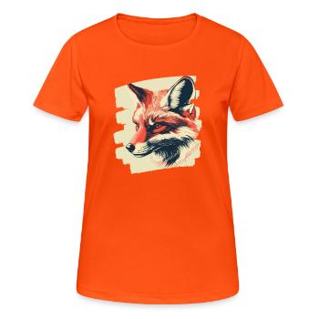 Fuchs - Frauen T-Shirt atmungsaktiv - Neonorange - Vorne - AI Model Female 172 dark (172cm)