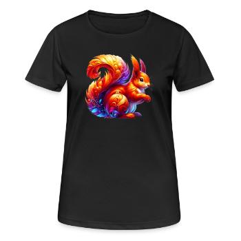 Écureuil - T-shirt respirant Femme - noir - Devant - AI Model Female 172 light (172cm)