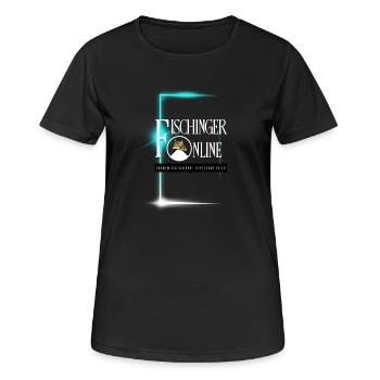 Logo Fischinger-Online grand sans URL - T-shirt respirant Femme - noir - Devant - AI Model Female 172 light (172cm)